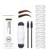Ey brow stamp double eyebrow stamp kit eyebrow template design kit 10 different eyebrow stencils for brow shaping make -up cosmetics set eyebrow (natural brown+dark brown)
