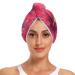 Red Hibiscus Flowers Hair Towel 2 Pack Super Absorbent Hair Drying Towel Quick Dry Hair Turbans Head Towel with Button Twisty Wrap for Women Girls