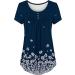 KICILVS Womens Floral Printed Tunic Top - Short Sleeve Henley V-Neck Tee | Casual Dressy Blouse for Leggings | Navy XXL - Buy Online on GoSupps.com