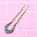 Frcolor Vintage Hair Stick - Crystal Rhinestone Double Prong Hairpin for Elegant Chignons (Blue) | International Shipping Available - Buy Online on GoSupps.com