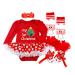 FYMNSI Baby Girls My First Christmas Outfit Newborn Infant 1st Xmas Party Clothes Princess Tutu Romper Dress Bowknot Headband Shoes Leg Warmers 4pcs Set for 0-18 Months 3-6 Months Red Christmas Tree