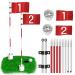 THIODOON Golf Flagstick 6ft Golf Flag and Cup for Yard Pro Detachable Golf Hole Cup and Flag for Driving Range Backyard Upgrade Anti-Rust Glass Fiber 5-Section Design with Connectors Flagstick Set -2 Pack