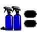 Large 16 oz Cobalt Blue Glass Spray Bottles with Chalkboard Labels (4 Pack) BPA Free for Essential Oils Aromatherapy and Natural Cleaning Products. Heavy Duty Fine Mist Spray and Stream Trigger Sprayers (Set of 4) - Buy Online on GoSupps.com
