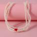 KUAIYIJU Stylish Love Pendant Necklace - Elegant Layered Pearl Clavicle Chain for Trendy Ladies | International Shipping Available - Buy Online on GoSupps.com