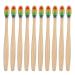 20 pcs.Bamboo toothbrush with case BPA-free wooden toothbrush with activated carbon made of sustainable pure bamboo wood organic breakdown travel case toothbrush for healthy and white teeth-rainbow color