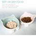 Navaris 2 x Ceramic Cat Bowls - Twin Pack of Cat Feeding Dishes with Anti Slip Silicone Feet - Rose and Green Cat Shaped Food and Water Bowls for Cats - Buy Online on GoSupps.com