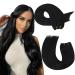 Moresoo Black Human Hair Extensions Weft Jet Black Sew in Hair Extensions 18 Inch Double Weft Hair Extensions 100g/Pack #1 18 Inch(Pack of 1) WEFT #1