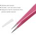 Quesuc 2 Pieces Straight and Curved Tip Tweezers Nipper for Eyelash Extensions Pink Stainless Steel False Lash Application Tools - Buy Online on GoSupps.com
