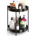 EKNITEY Vanity Organizer for perfume Skincare storage 2-tier bathroom organizer spice racks 26x32cm (black)