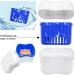 Hioph Denture Case Kit 2 Denture Bath Cups 2 Denture Cleaner Brushes 2 Portable Toothbrush Box Strainer Basket Retainers Denture Care Bath Box for Dentures Braces Mouth Guard or Traveling Green 6 Piece Set - Buy Online on GoSupps.com