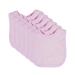 Royal Icon Baby Bibs 0-6 Months & 6-12 Months 100% Organic Cotton Hook and Loop Baby Feeding Bibs - Soft Absorbent Baby Bib - Adorable baby weaning bib For Toddler Boys and Girls Set of 3/6 /12Pc 6 x Pink