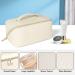 Aucuu Large Capacity Travel Cosmetic Bag - Waterproof PU Leather Makeup Bag for Women Girls with Handle - Portable Organizer (White) - Buy Online on GoSupps.com