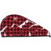 Buffalo Plaid Christmas Tree Microfiber Hair Towel | Soft Super Absorbent Wrap for Long Curly & Thick Hair - Buy Online on GoSupps.com