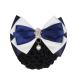 JIHUOO Women Bow Hair Net Hair Clip Bun Cover Hair Clip with Hair Net White Blue
