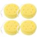 FOMIYES Bath Sponge Mesh Pouf Shower Ball Sponge Pads Exfoliating Body Brush Scrubber Dead Skin Remover for SPA Massage Sensitive Skin Yellow 4pcs