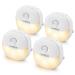 LYRIDZ Plug-in Motion Sensor Night Light Warm White LED Nightlight Bedroom Bathroom Kitchen Hallway Stairs Energy Efficient Compact 4-Pack