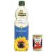Low Sunflower Oil Sunflower Oil 1 Litre Italian Food Oil + Gastronomic Pulp 400 g Set of 3 Bottles