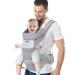 IULONEE Newborn Baby Carrier Ergonomic Infant Carrier with Hip Seat Lumbar Support Multi-Position Front and Back Carry for Newborn, Infant & Toddler 3 Months to 3 Years 7-45lbs (Grey)