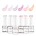 Nicedeco Rubber Base Set 8ml 6 Colors Rubber Base Gel HEMA Free Rubber Gel Nails Soak Off Gel Set 6-38 SET6-38
