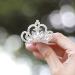 Yean Princess Crown Comb Mini Crystal Rhinestone Silver Tiara Flower Hair Comb for Birthday Party and Girls (Silver)