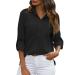Womens Summer Cotton Linen Loose Blouse Dandelion Tops Ladies Vintage T Shirts Casual Holiday Vacation Long Sleeve Tunic Top V-Neck Plus Size Tees 1861-qppoj-f-black L