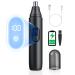 Nose Hair Trimmer for Men: Rechargeable Professional Painless Ear and Eyebrow Facial Hair Clippers for Men and Women - Electric Beard and Body Grooming Kit with Dual Edge Blades 1-black