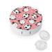 Smiling Cats and Hearts Round Case for Contact Lens Kit Storage Box with Mirror Portable Cute Lens Holder