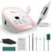 Nail miller JCMaster Profi milling cutter Max. 35 000 rpm electric nail file with foot pedal for gelail acrylic nails electrical nail milling tissue at home including 6x bits (pink)