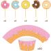 40Ct Donut Party Cupcake Toppers and Wrappers - Donut Food Theme Party/Tea/Doughnut Birthday Party Supplies Donut Baby Shower Decorations Cake Decor - Buy Online on GoSupps.com