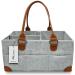 Melwey Diaper Caddy - Newborn Essentials Must Haves,Baby Registry Basket,Nursery Changing Table and Car Storage Basket Organizer for Baby Boys Girls Shower Gift (Grey)