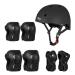 JBM Youth & Adult Full Protective Gear Set, Multi-Sport Helmet, Knee Pads and Elbow Pads with Wrist Guards, Full Protection (7-Pieces Protective Gear Set( (Black - Large, 14 Years - Adult) 14 Years - Above Black - Large