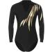 Aislor Men's Black Long Sleeve V-Neck Leotard Bodysuit Shirt - 3X-Large - Buy Online on GoSupps.com
