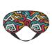 Geometry Print Sleep Eye Mask Blindfold with Elastic Strap Headband Soft Eye Cover Eyeshade for Night Sleeping Travel