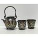 Okinawa Yachimun Yachimun Yasuhara Pot Teapot and Teacup Set (Black)