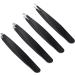 KINGMAS Stainless Steel Eyebrow Tweezers Set of 5 with Travel Case - Perfect for Brow Shaping and Ingrown Hair Removal (Black) - Buy Online on GoSupps.com
