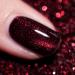 RARJSM Burgundy Cat Eye Gel Nail Polish - Diamond Black Red Velvet Glitter 15ml - UV LED Soak Off for Home Salon Christmas Manicure - Buy Online on GoSupps.com