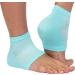 NatraCure Vented Moisturizing Gel Heel Sleeves - (Skin Softening Footcare Treatment Socks for Cracked Heels, Dry feet, Foot calluses, Rough Heel Socks - (608-M CAT) - Color: Aqua Blue - Size: Regular