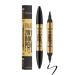 2 in 1 Eyebrow Pencil Eyeliner Light Brown 4-Point Micro-Fork Tip Eyebrow Pen and Black Eyeliner Long Lasting Waterproof Eyebrow Pencil for Natural Eye Makeup