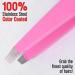 Precision Stainless Steel Tweezers for Eyebrows, Ingrown Hair, and Facial Hair Removal - Pink | Professional Tweezers for Men and Women - Buy Online on GoSupps.com
