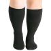 Hotfiary plus size compression stockings for women men 20-30mmHg wide calf extra large knee-high compression stockings for circulation and relaxation closed toes graded compression stockings black 6xl