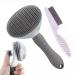 Cat Brush Self Cleaning Cat Grooming Brush with Release Button Dog Slicker Brushes for Shedding Indoor Cats Dogs Self Cleaning Grooming Tool & Comb for Loose Fur Tangles for Short/Long Pet (Grey)