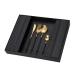 Cutlery Set Camping Travel Cutlery Set Portable Reusable Dishwasher Safe Easy Clean Kitchenware (Size : Gold+Black)