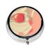 Retro Abstract Shadesround Pill Box 3 Compartment Round Pill Box Organizer Portable Travel Pill Box for Traveling.