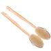 MCUILEE Wooden Brush Bath Brushes Body Brush Massager Shower Brush Long Handle Bath Back Brush with Soft Bristles (2 Pack)