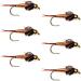 The Fly Fishing Place Bead Head Copper John Nymph Fly Fishing Flies - Set of 6 Flies Hook Size 12
