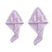 Mother Daughter Microfiber Hair Towel Purple Quick Dry Cute Soft Hair Turban Absorbent 2 Pack