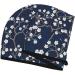 Hair Towel Wrap - Quick Drying Hair Turban with Button - Cherry Blossoms on Navy Background - Buy Online on GoSupps.com