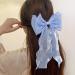 Youvelst 3PCS Bow Hair Barrettes for Girls & Women - Blue Purple White | Large Hair Metal Clips - French Barrette Big Bow Ribbon Hair Accessories - Buy Online on GoSupps.com