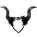 amangul Soft Devil Cool Headband Horn Animal Horn Hair Hoop for Kids Shows Overwhelming Animal Hairbands Cartoon Costume(Pattern Gold)