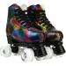 High-top Unisex Lightning Pattern Roller Skates | Double Row Four Wheels | Ideal for Beginners | Black with Flash Wheel - Size 43 - Buy Online on GoSupps.com